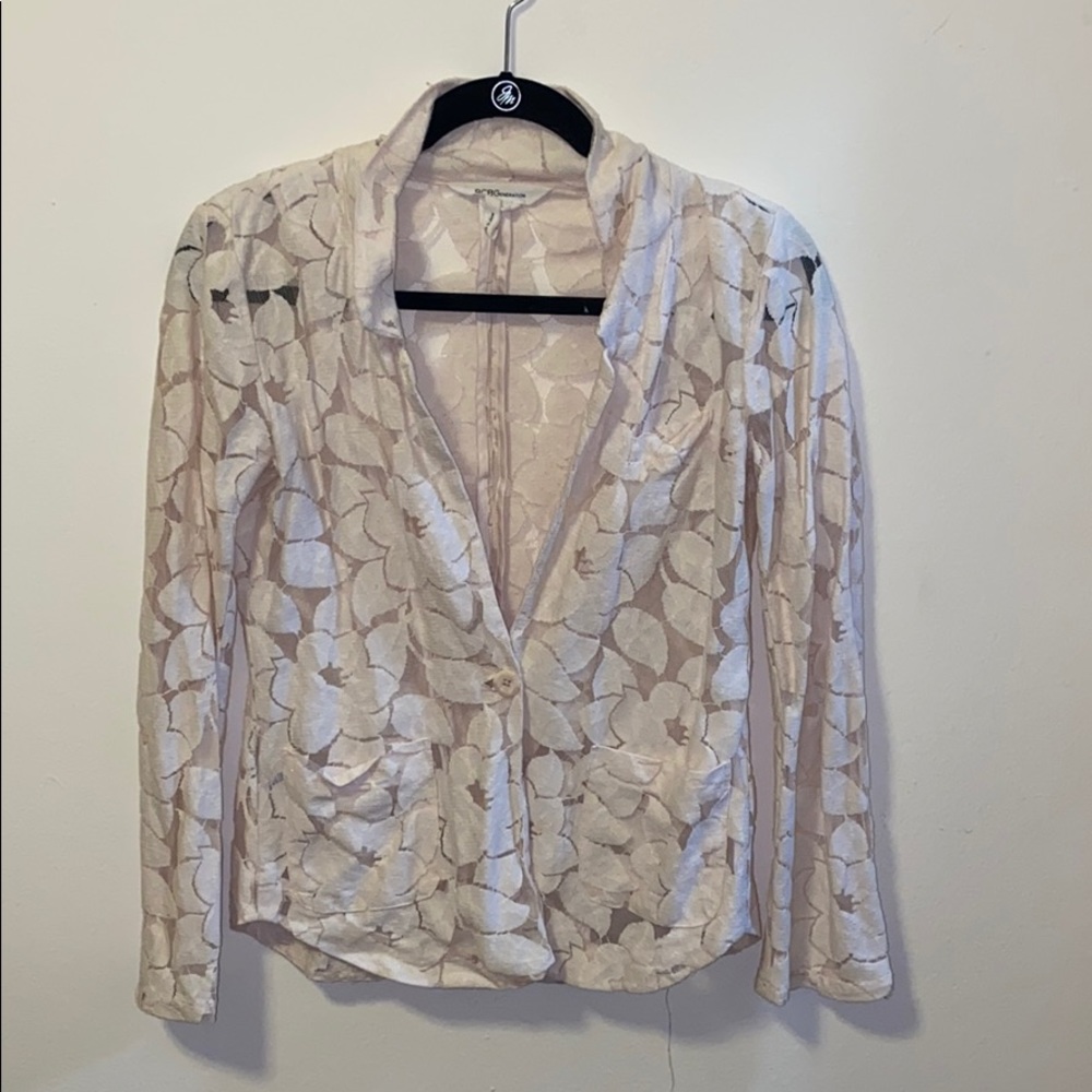 BCBGeneration light pink/cream mesh blazer